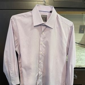 Men's PROPER CLOTH Lightweight Lavender Long Sleeve Dress Shirt Fit 16.5 x 34/35